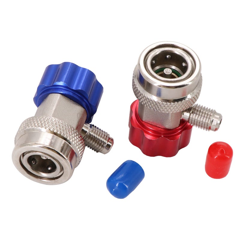 KIPA A/C AC Compressor R-134A Manual Quick Coupler Adapter Air Condition 1/4" SAE Connectors Accessories SAE J-639 1/4" Male Port High Pressure Low Pressure Set - Image 5